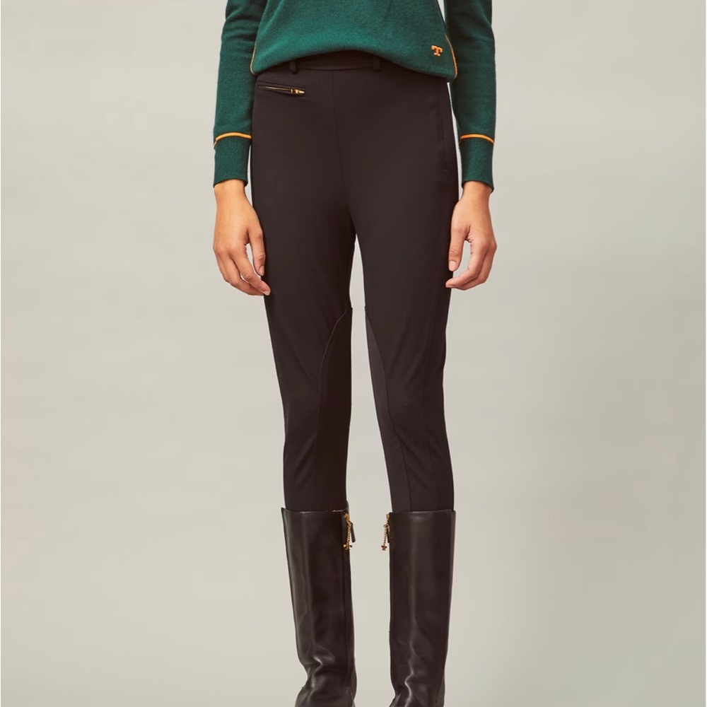 NWT Tory Burch black riding pants w/detachable stirrups